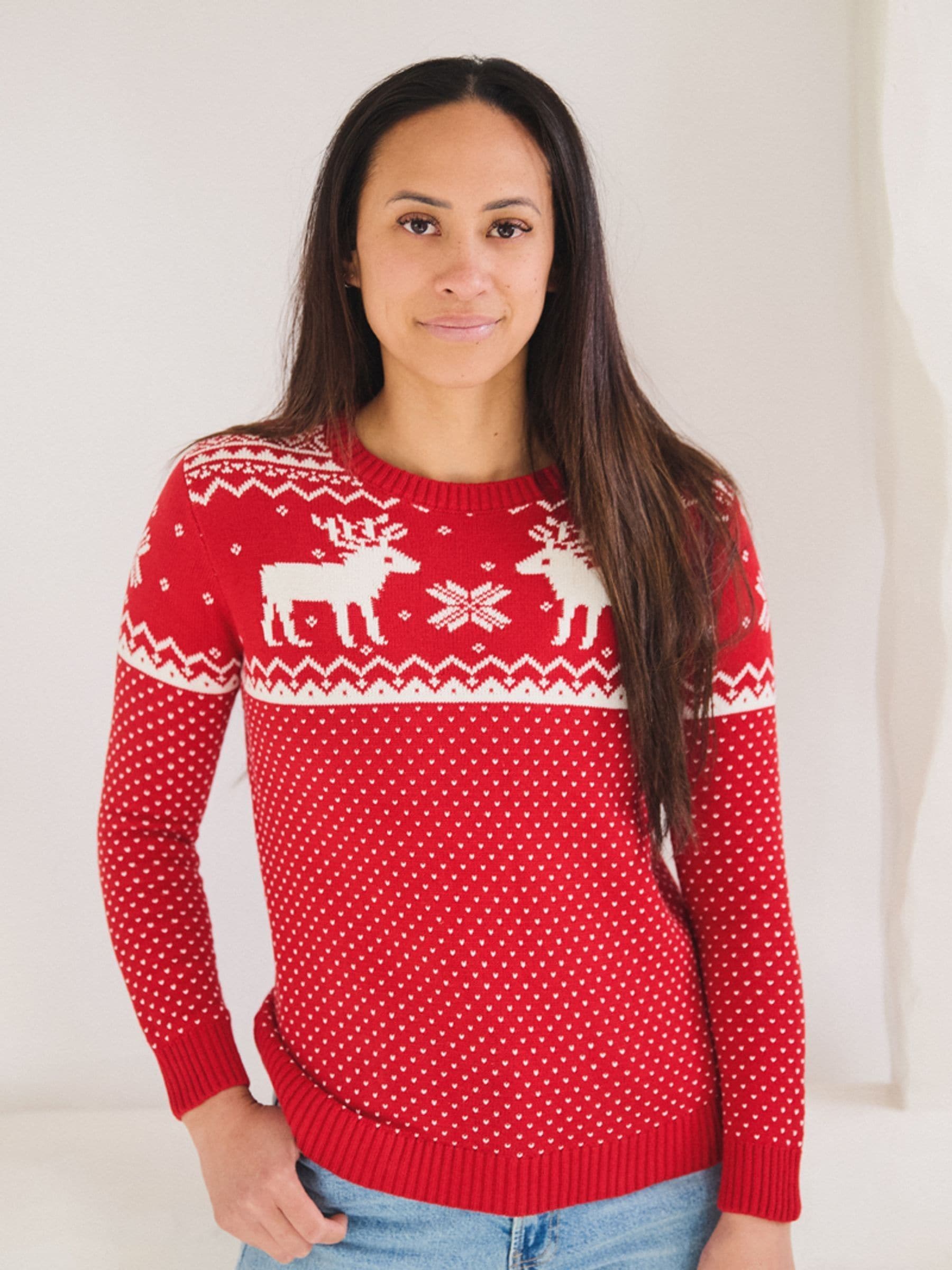 Rood - The Little Tailor kersttrui met rendierfairislepatroon