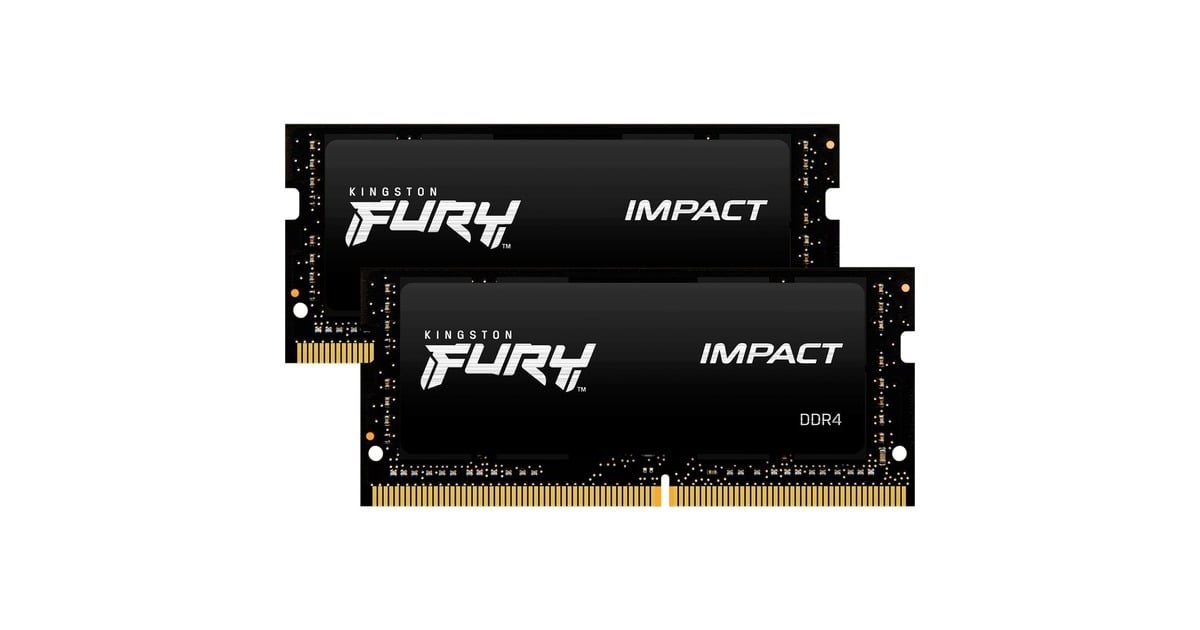 Kingston FURY32 GB DDR4-3200 Kit laptopgeheugen  (Zwart, KF432S20IBK2/32, Impact, XMP)