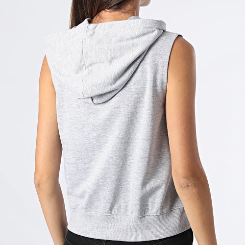Sweat Capuche Sans Manches Femme Fallon Gris Chiné