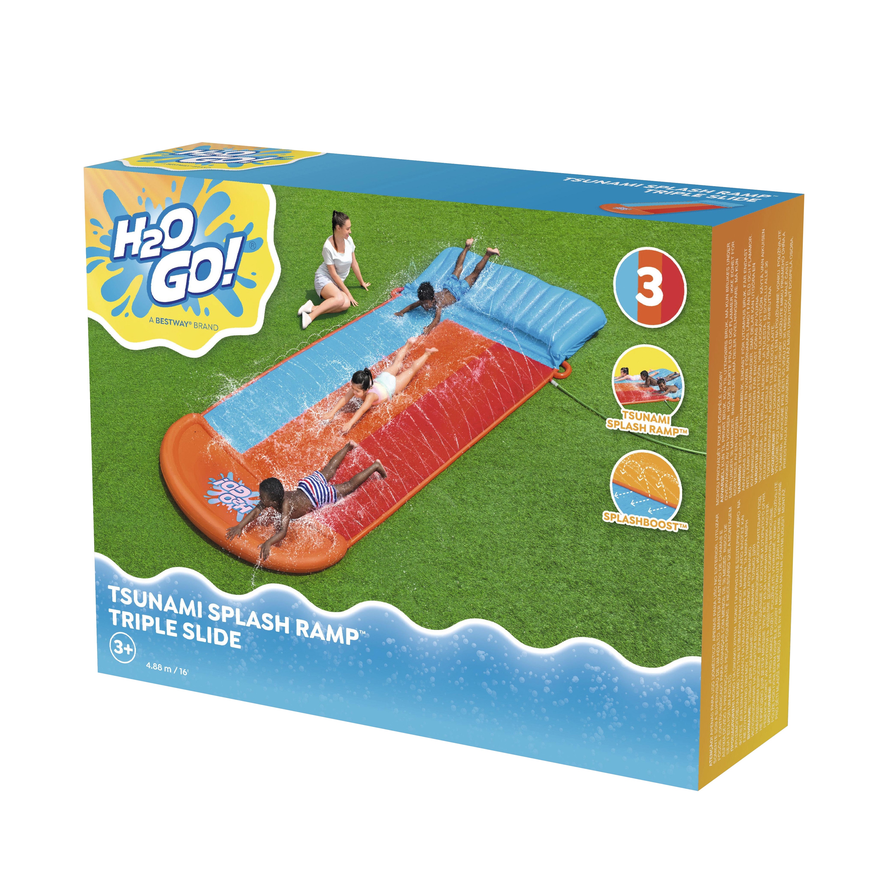 Wasserrutsche Tsunami Splash Ramp Triple Slide H2OGO!