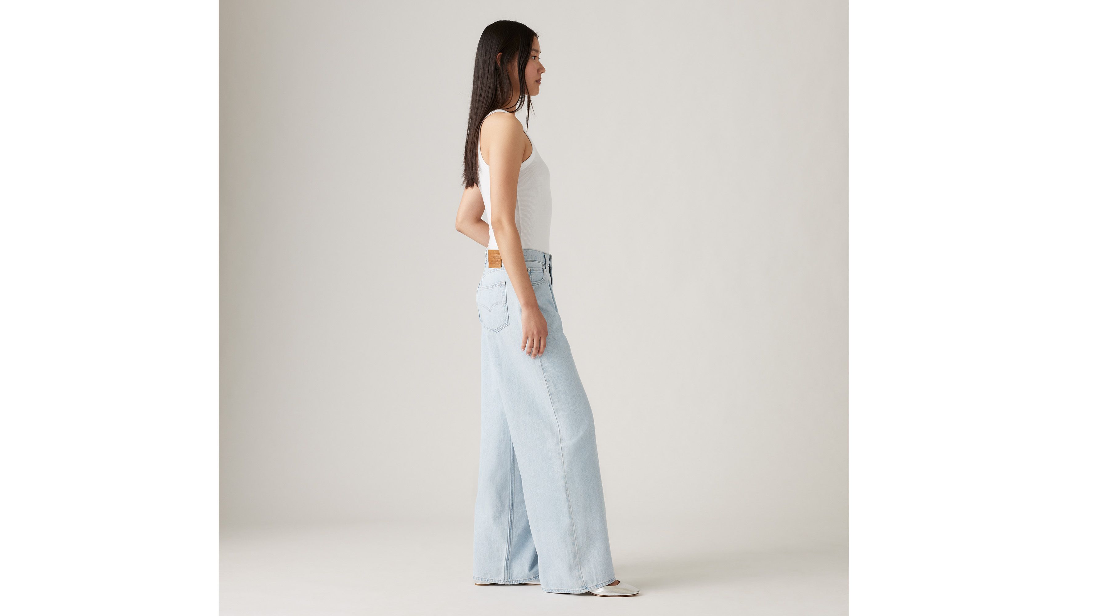 Jean Baggy Dad Wide Leg Lightweight - Never Going To Change - Bleu