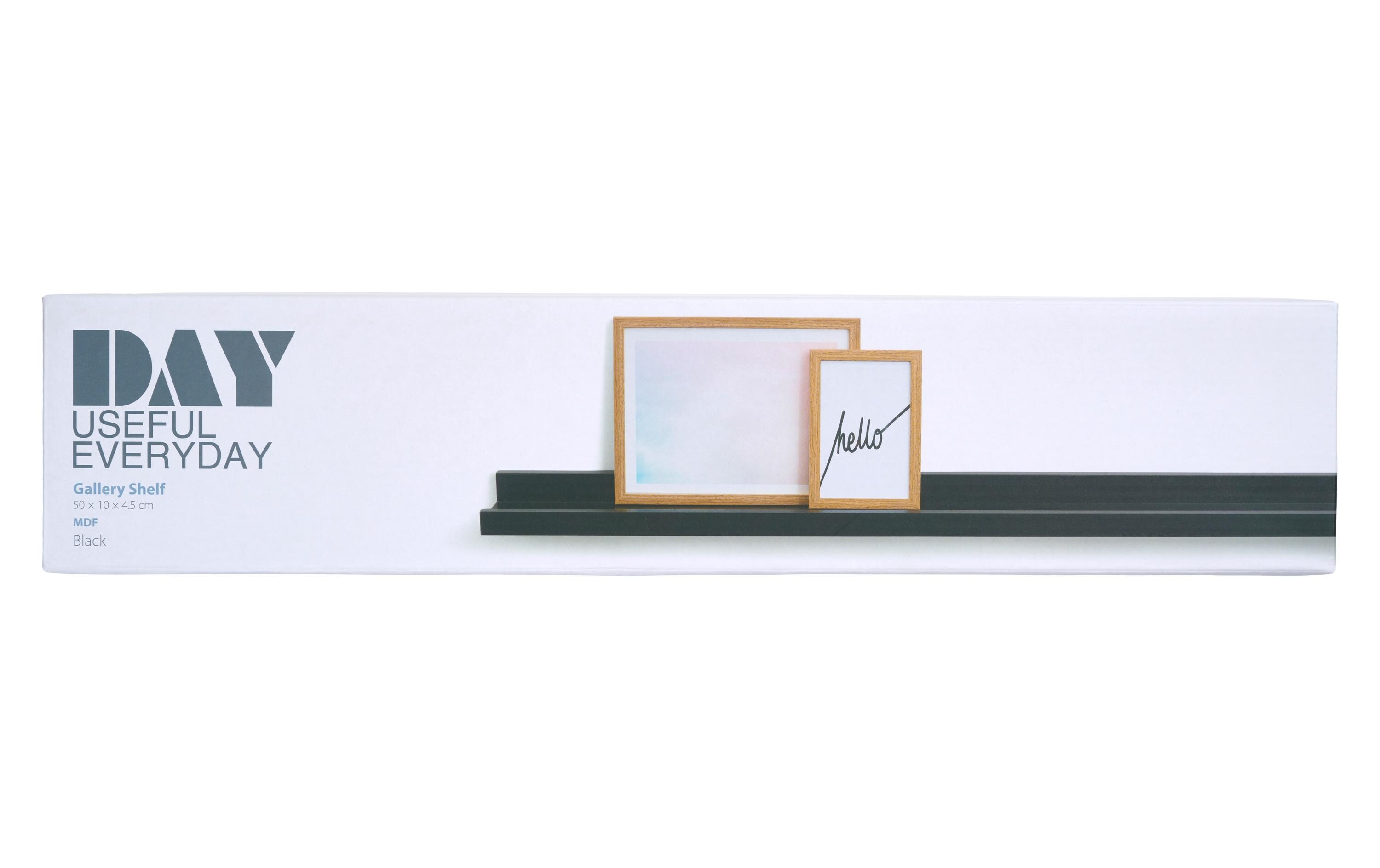 Wandregal Galerie 50 x 10 x 4.5 cm, SchwarzBilderleiste