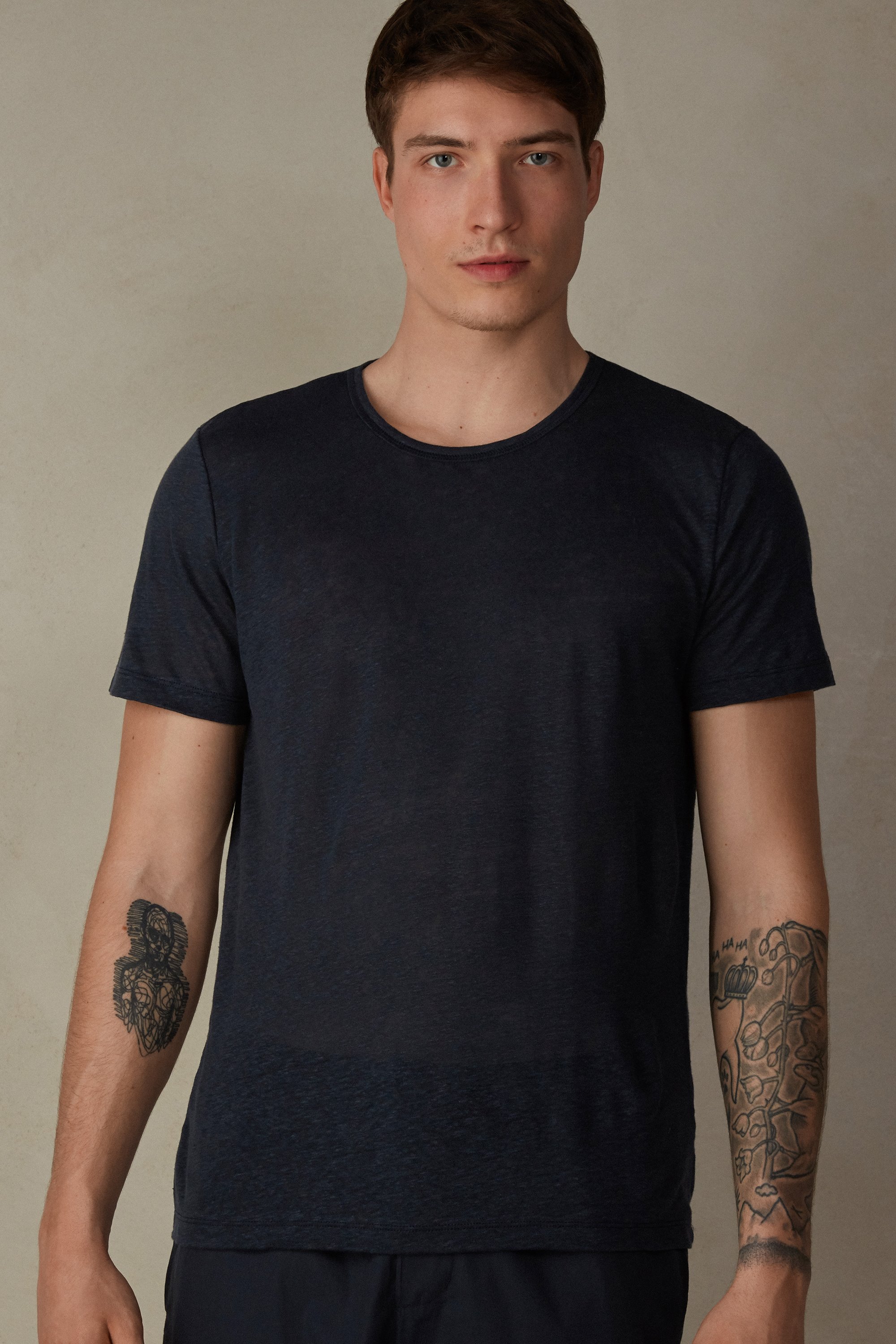 Camiseta de linho de manga curta