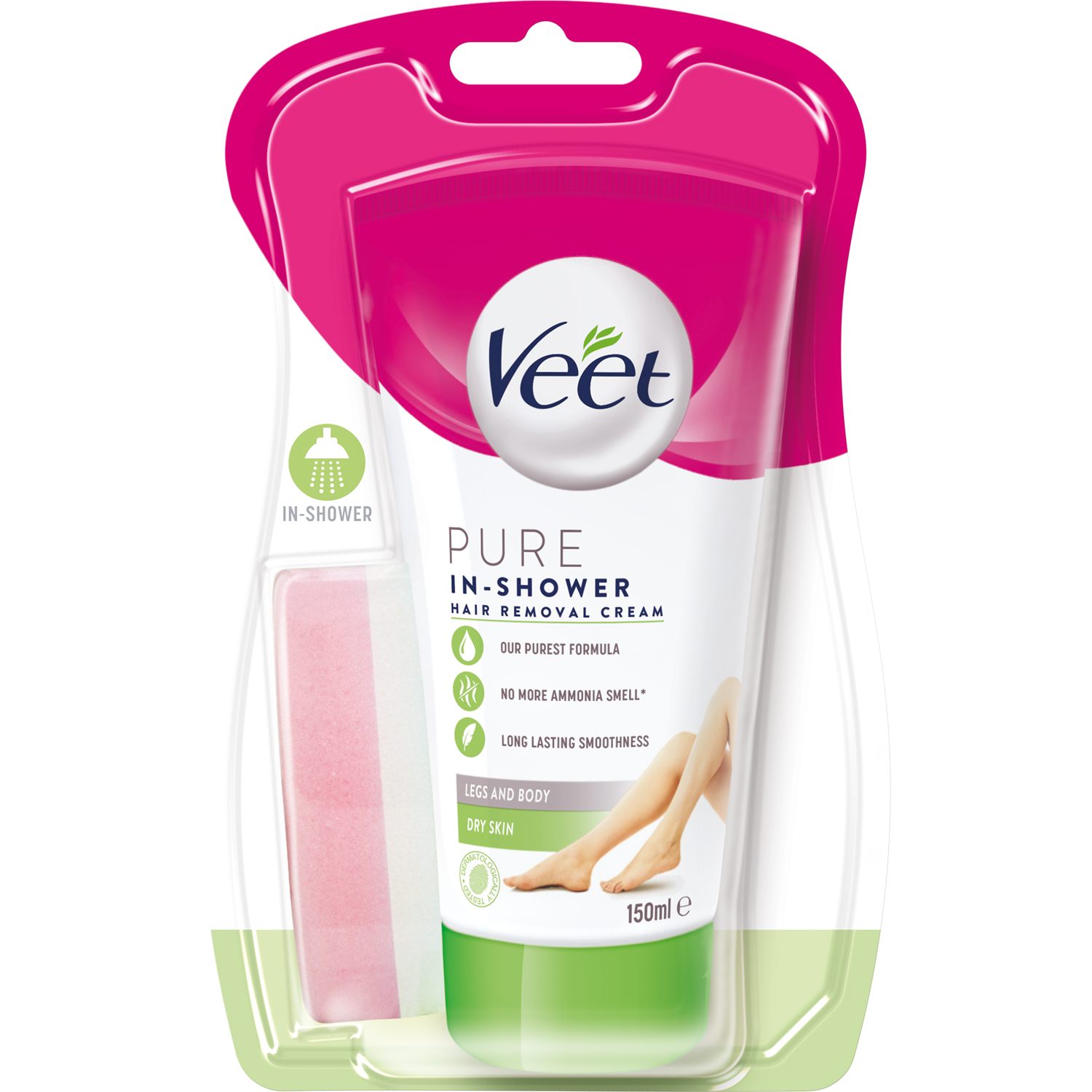 Veet Pure In-Shower Hair Removal Cream Legs&Body Dry Skin