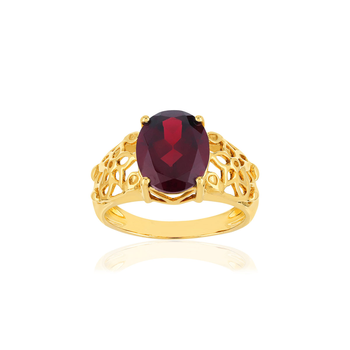Bague or jaune 375 grenat