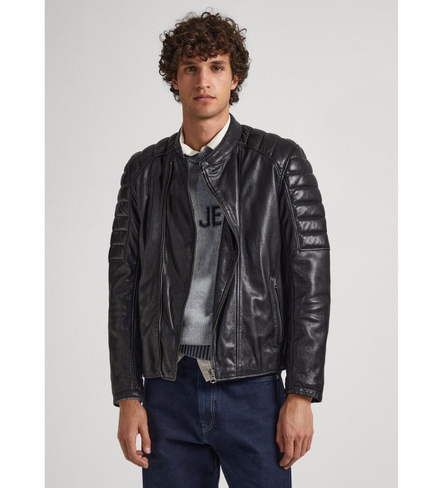 Jaqueta de couro preta Pepe Jeans Brewster
