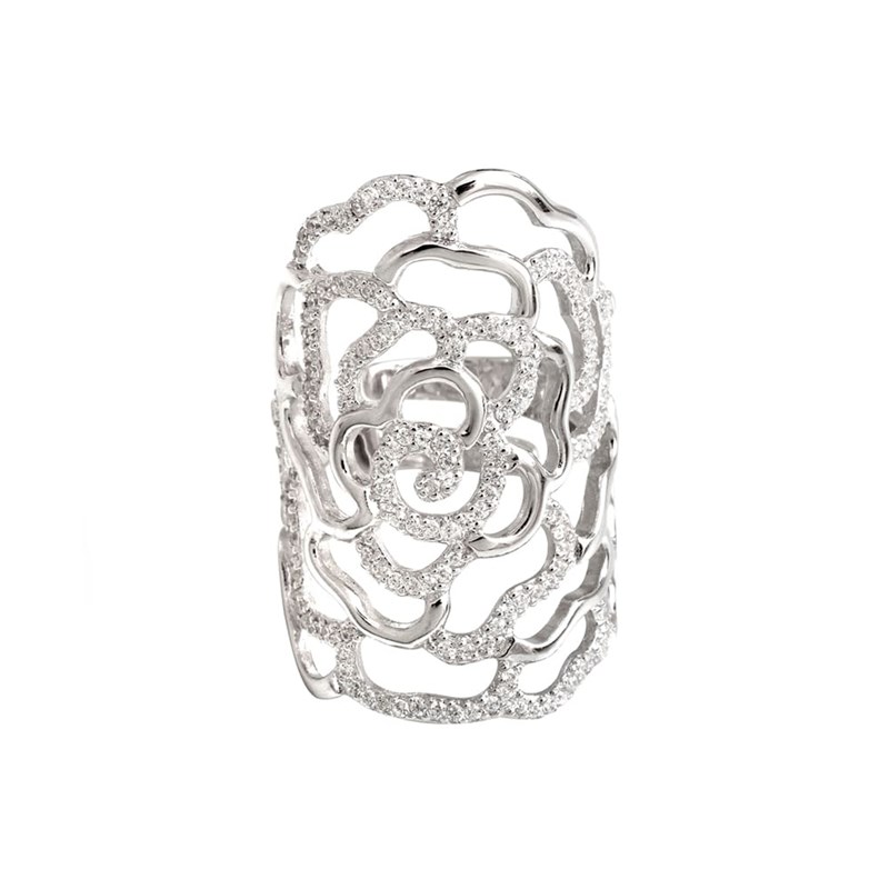 Bague Argent Ajourée Rhodié