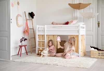 Hoppekids Basic Halvhøy Loftseng 70x160, Hvit