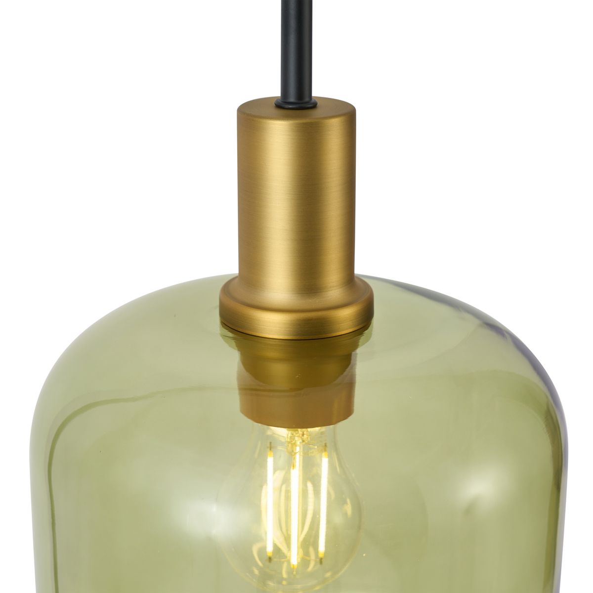 Hotel Chique hanglamp zwart en goud met groen glas 5-lichts - Zuzanna