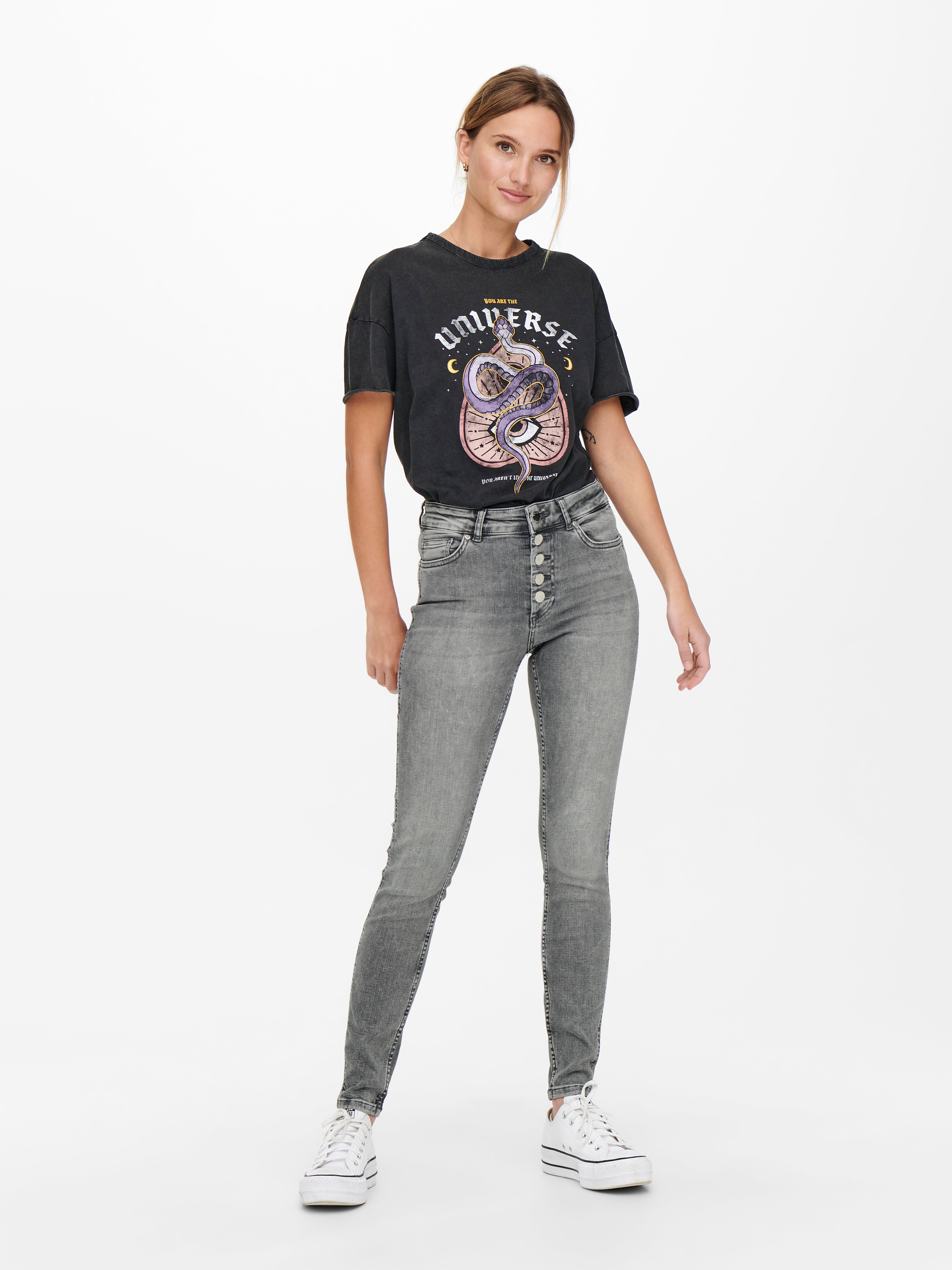 ONLBOBBY Mittlere Taille Skinny Fit Jeans Light Grey Denim