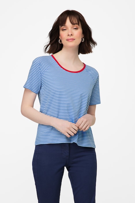 T-Shirt, Ringel, Rundhals, Raglan-Halbarm