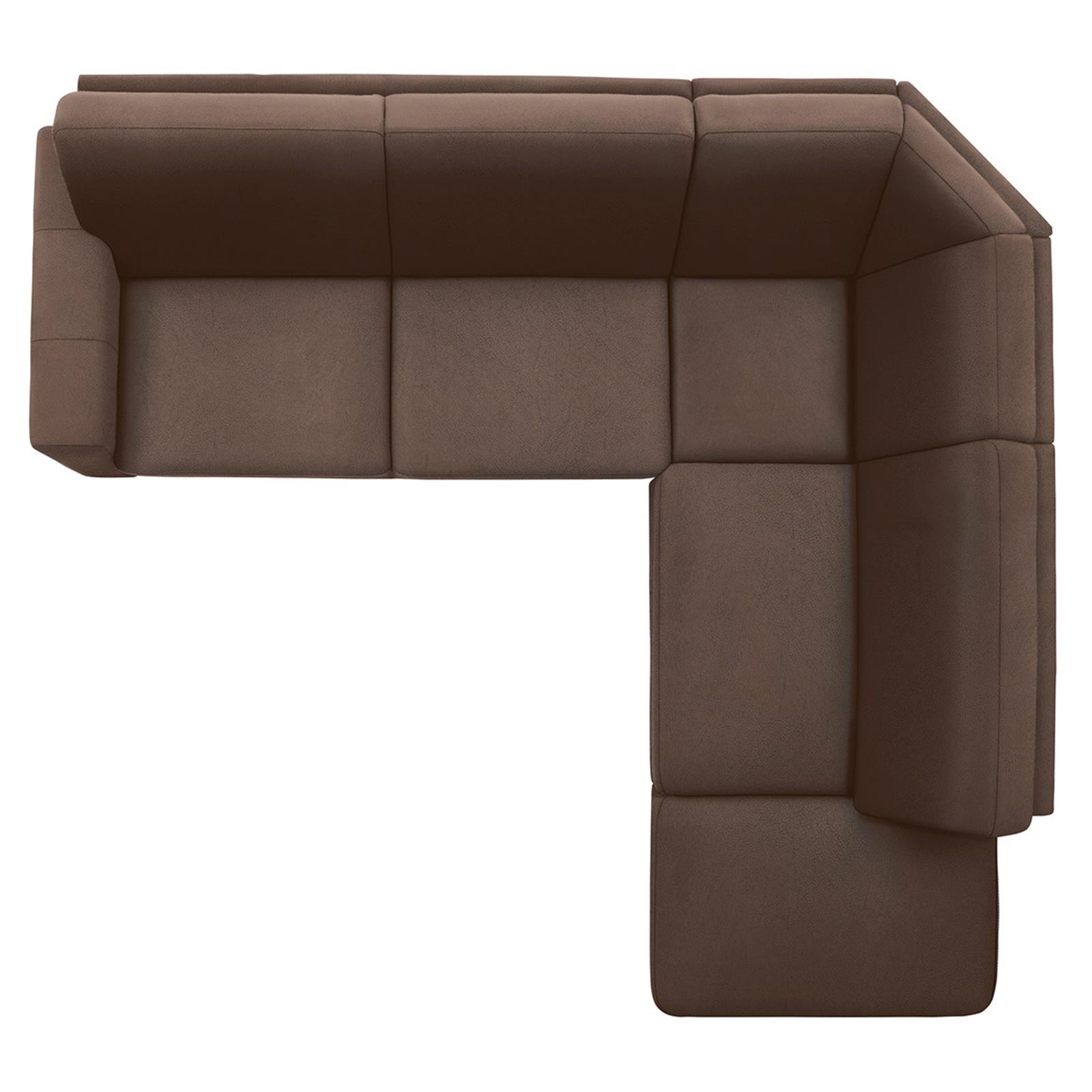 polsterpower Ecksofa - Saddle nougat - Basismodell - Ottomane rechts