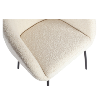 WOOOD eetkamerstoel Noelle off-white bouclé stof