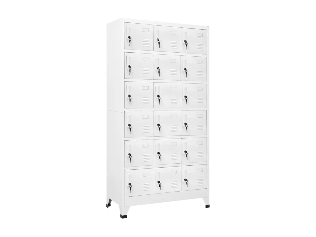 Armoire à casier avec 18 compartiments Métal 90x40x180 cm