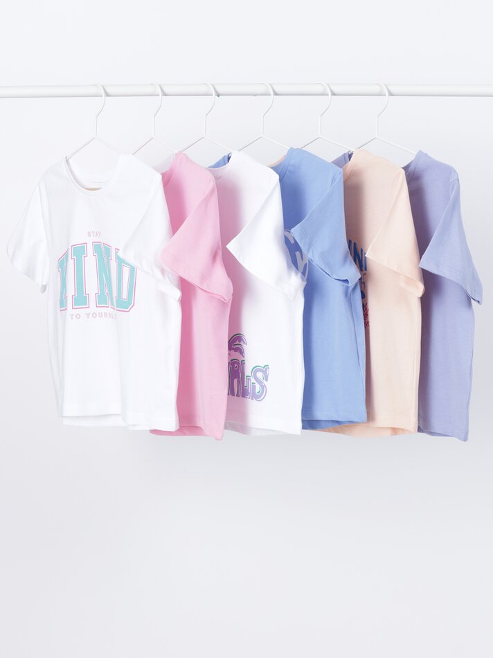 Pacote com 6 camisetas de manga curta estampadas - Off-White