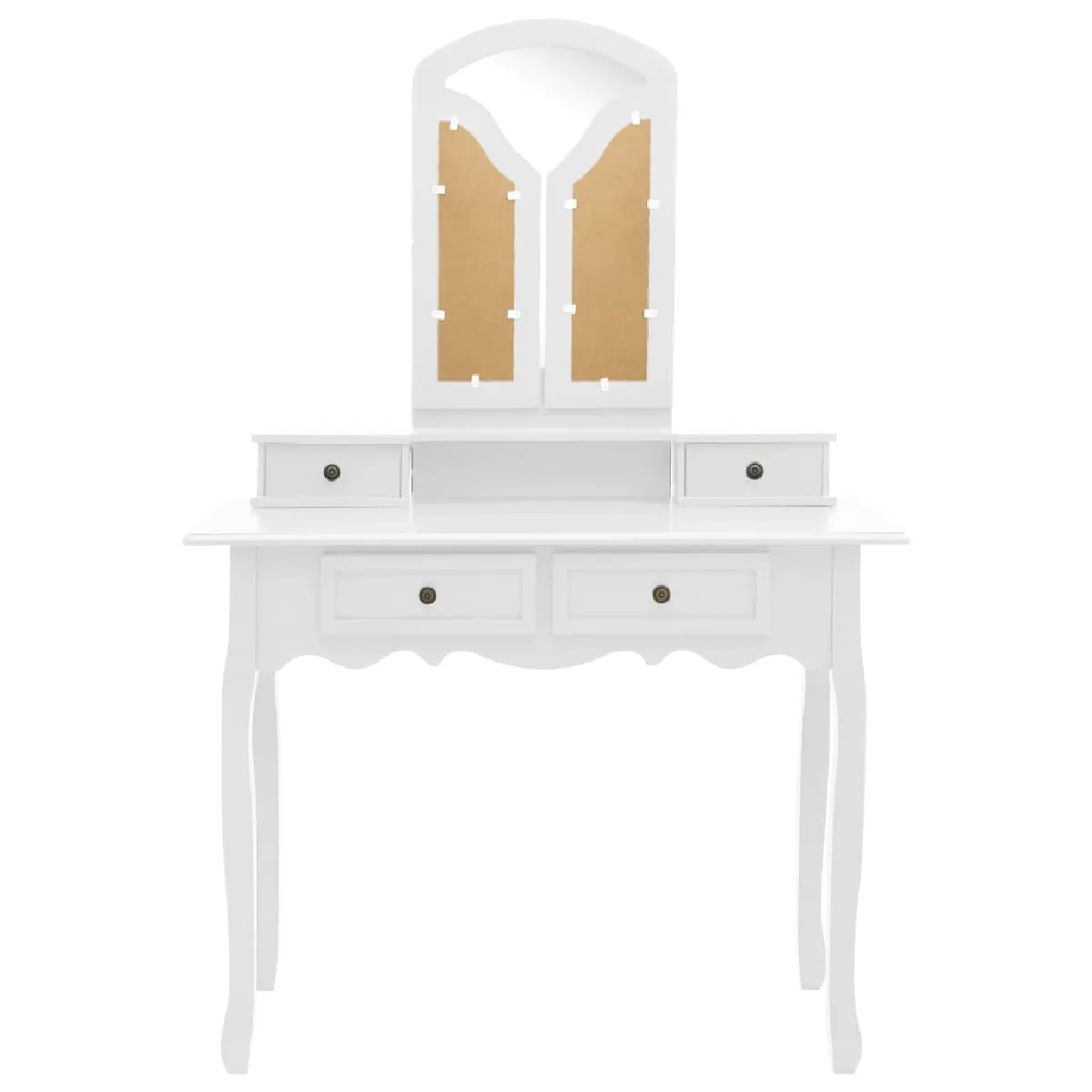 Helloshop26 Ensemble de coiffeuse et tabouret - Blanc