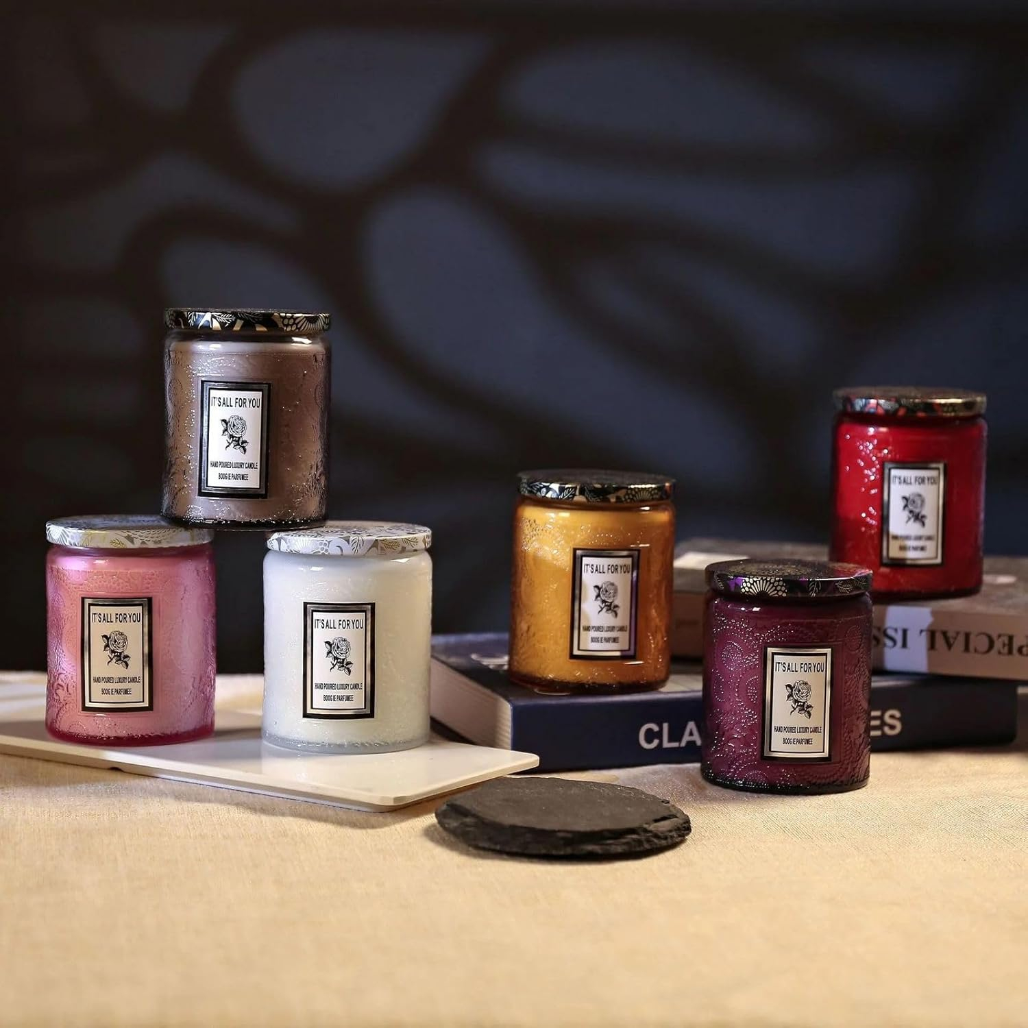 (9x7cm) Duft Kerze im Glas Aromatherapie Home Deko Wachs Kerze mit Deckel - Grüner Wald