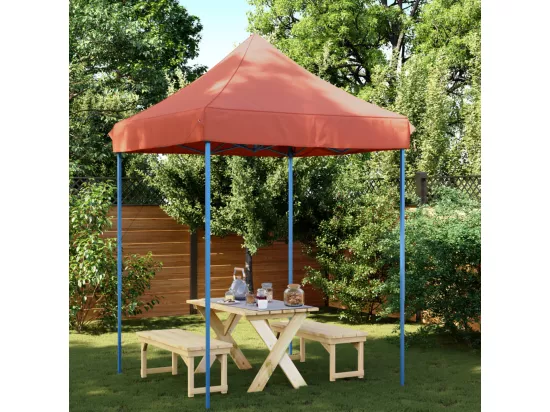 Tente réception pliable escamotable terre cuite 200x200x306 cm