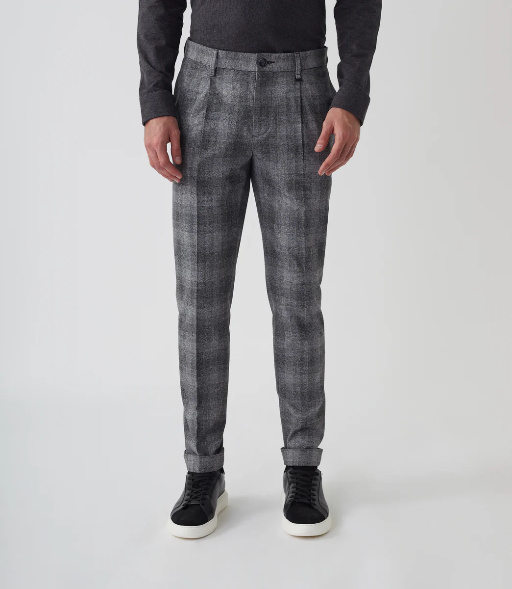 Pantalon de ville en laine gris clair 