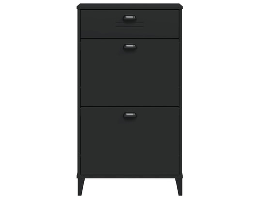 VIDAXL - Armoire à chaussures viken noir bois de pin solide