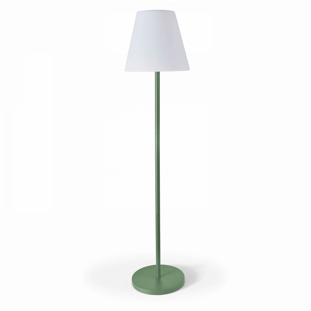 Lampadaire droit à led en acier vert cactus