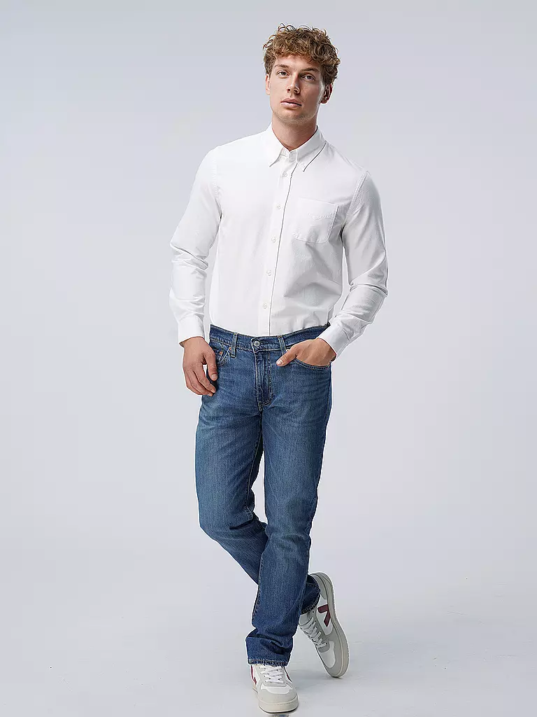 NUDIE JEANS Hemd Slim Fit JOHN weiss