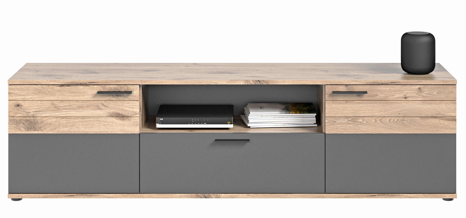 Lowboard Mason, Basalt grau Nox Oak MDF
