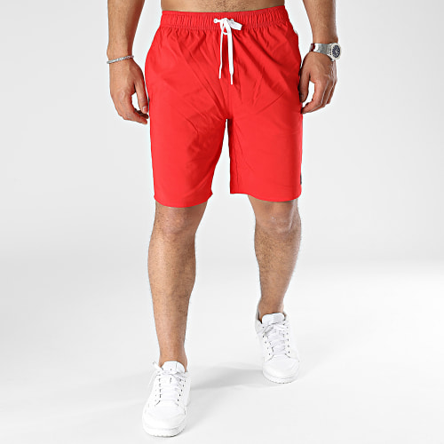 Short De Bain A Bandes 3 Stripes HT4360 Rouge