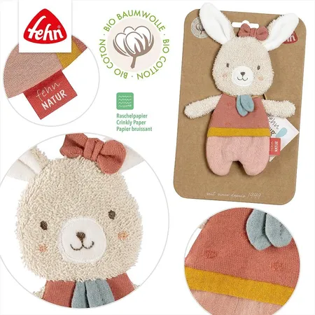 Fehn Knister-Hase fehnNATUR, 20 cm