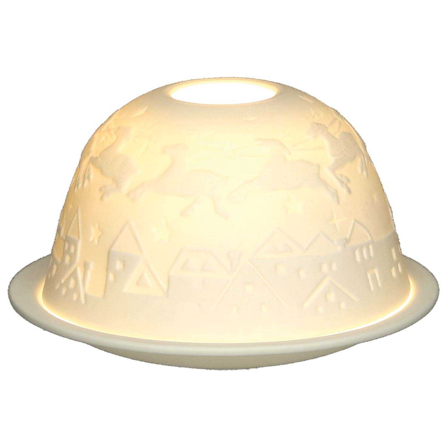Windlicht Dome aus edlem Porzellan Ø 13 cm Höhe 7,5 cm 6fach