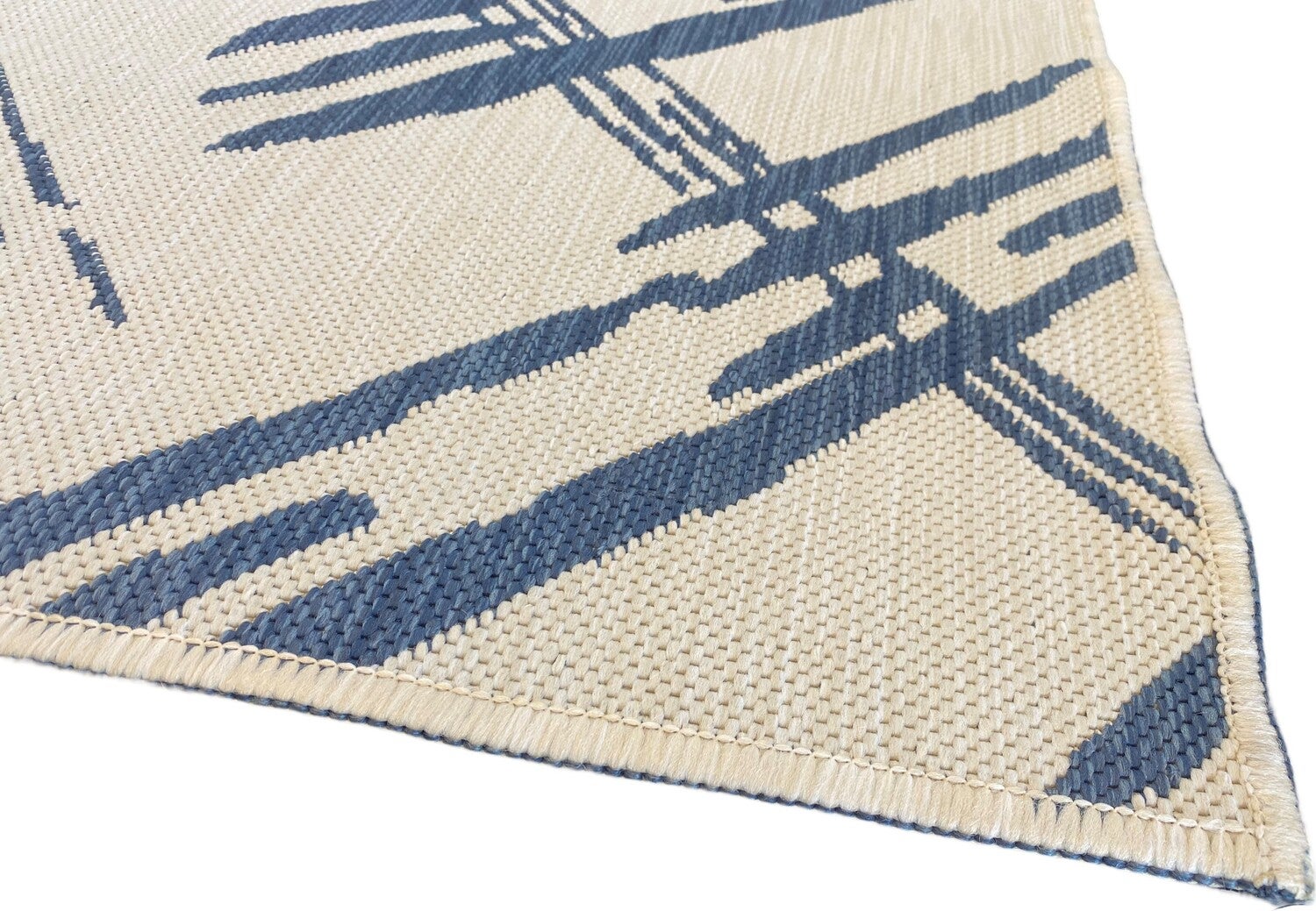 Human Comfort buitenkleed Chatan tweezijdig blauw / wit 160 x 230 cm