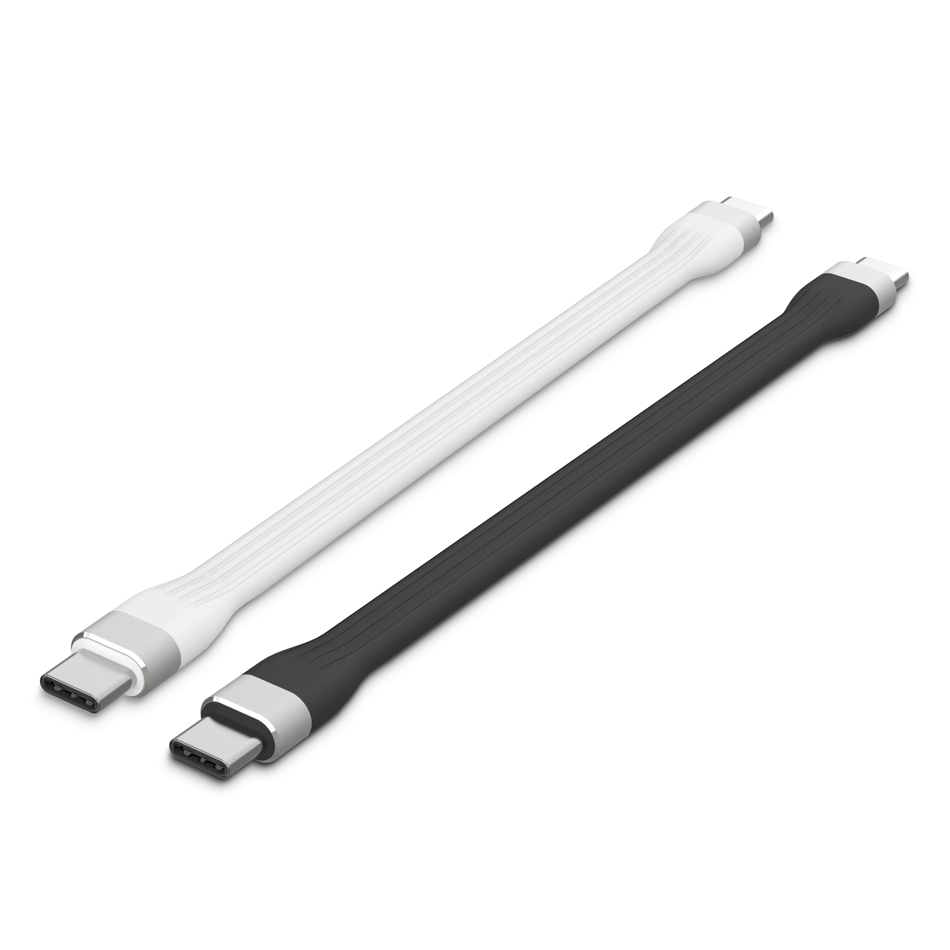 Linocell Flat USB-C-kabel 13 cm Svart