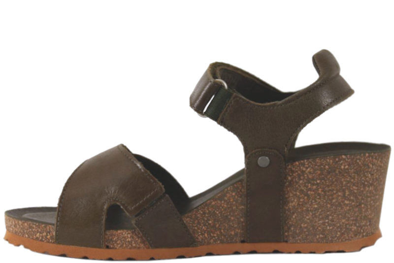 GREEN COMFORT WAVE MØRKEGRØN LET SANDAL I GLAT SKIND