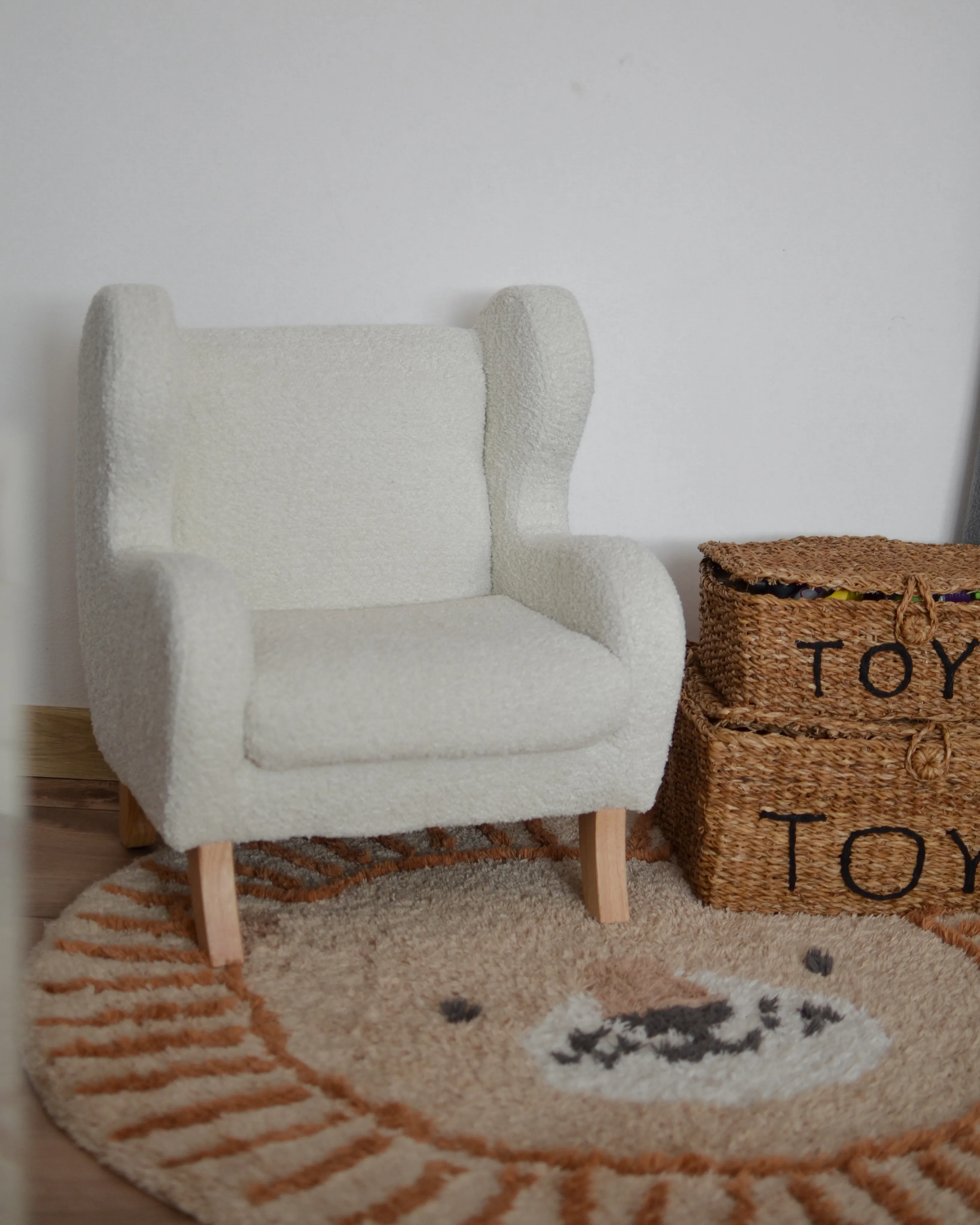 Kinderfauteuil FARUM Bouclé Gebroken wit