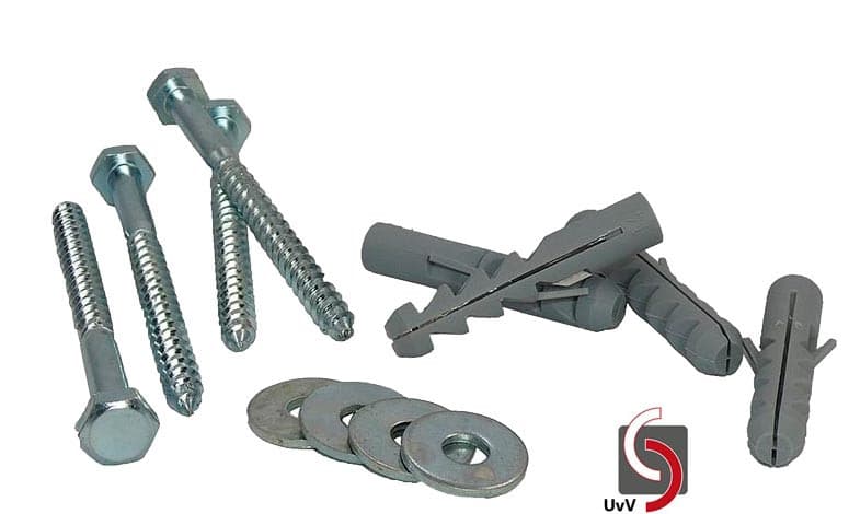 Montageset schroeven voor UVV WHEEL parkeerbarrière parkeerstopper / 180 cm