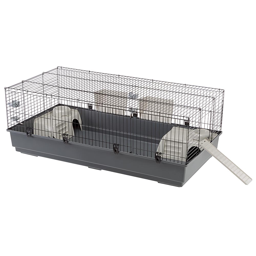 Ferplast cage pour rongeurs rabbit 140 pour lapins, cochons d'inde, cochons d'inde, en métal, accessoires inclus : mangeoires,