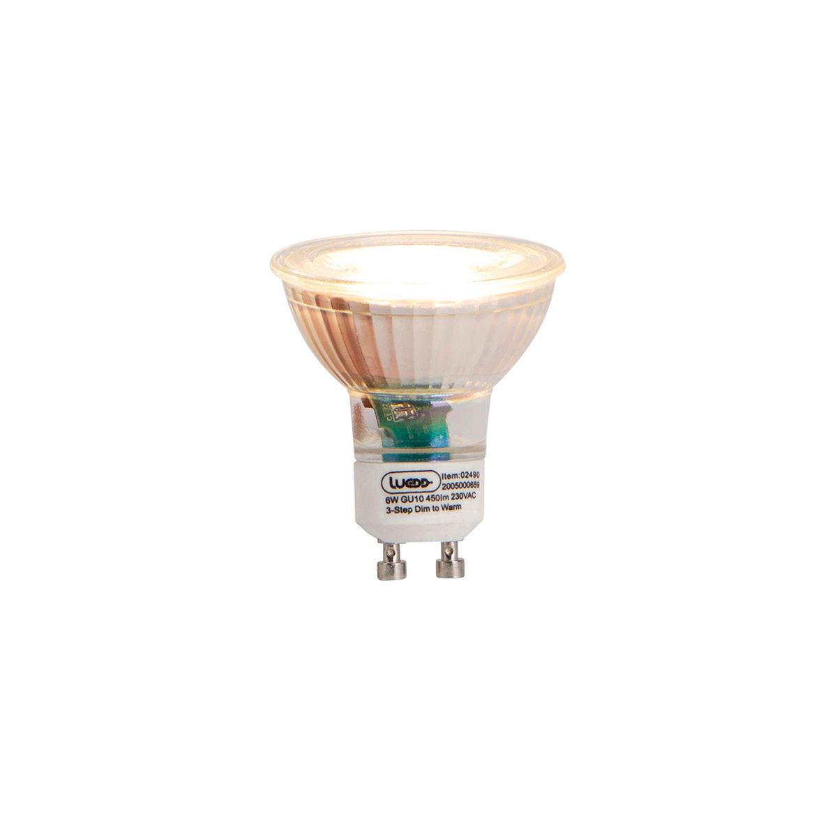Set van 6 GU10 3-staps dim to warm LED lampen 6W 450 lm 2000K - 2700K