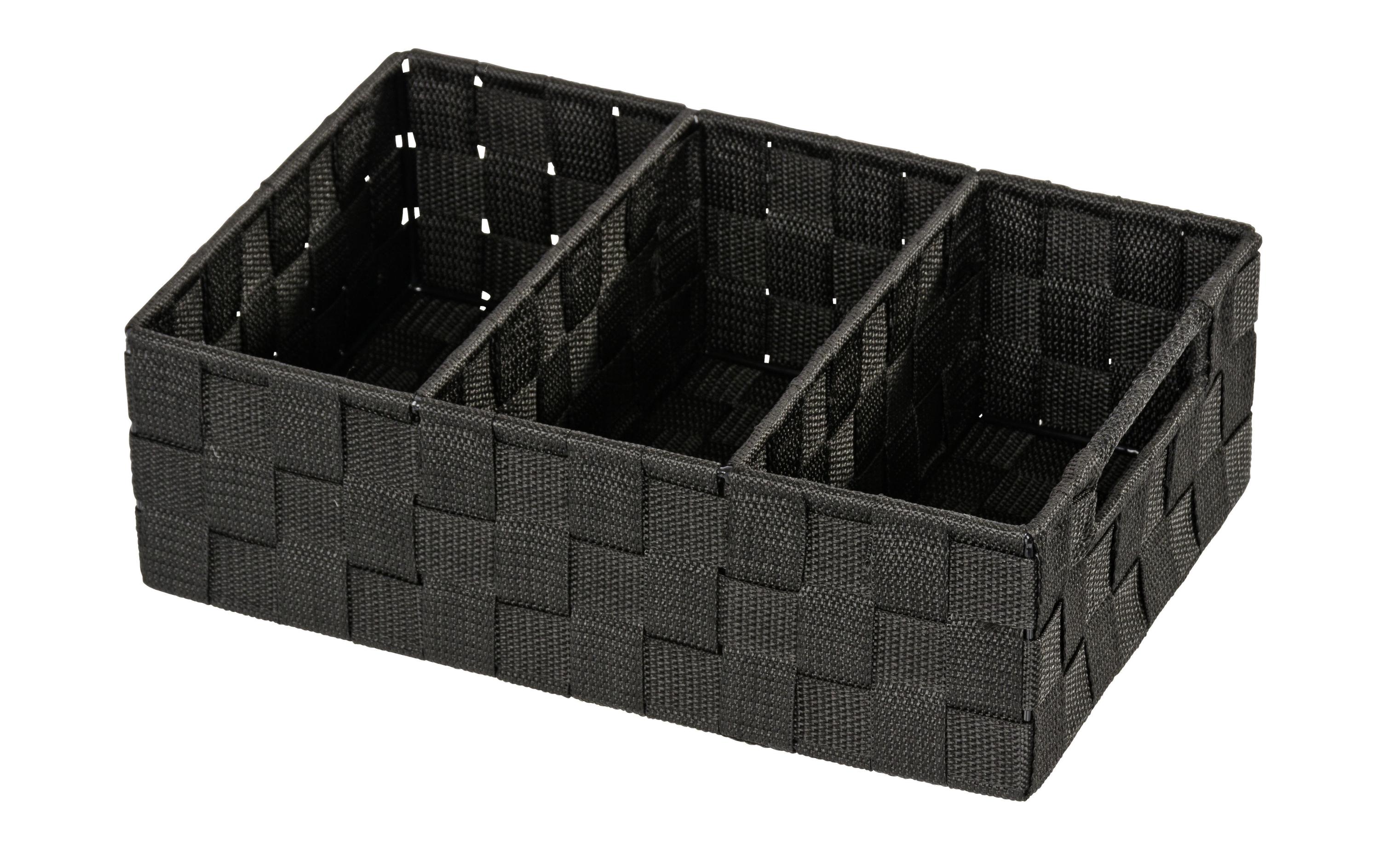 Aufbewahrungskorb Adria 32 x 21 x 10 cm, SchwarzAufbewahrung mit Griff und Fächer