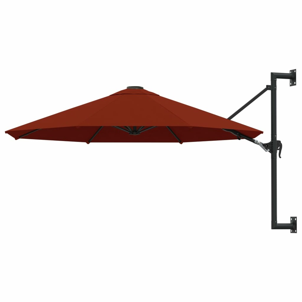 Parasol mural avec mât en métal 300 cm orange