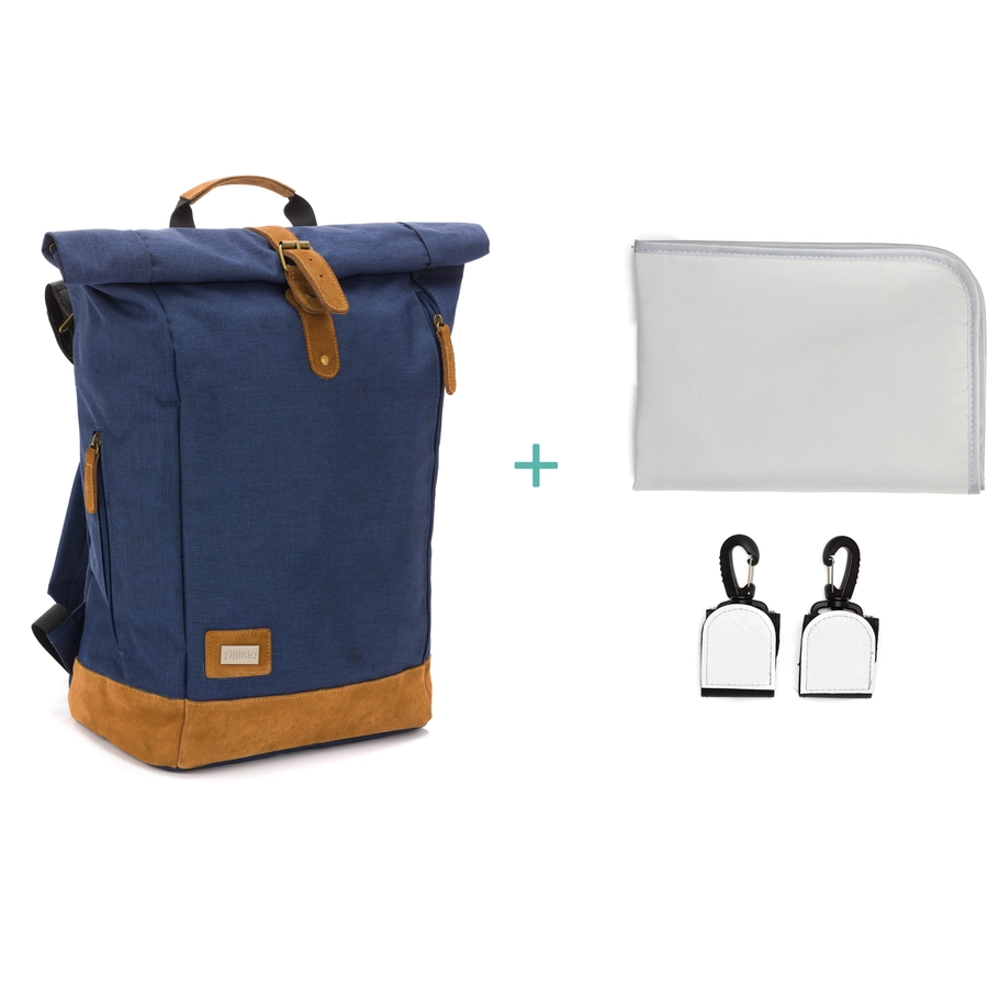 fillikid Wickelrucksack Rolltop Berlin Navy Melange
