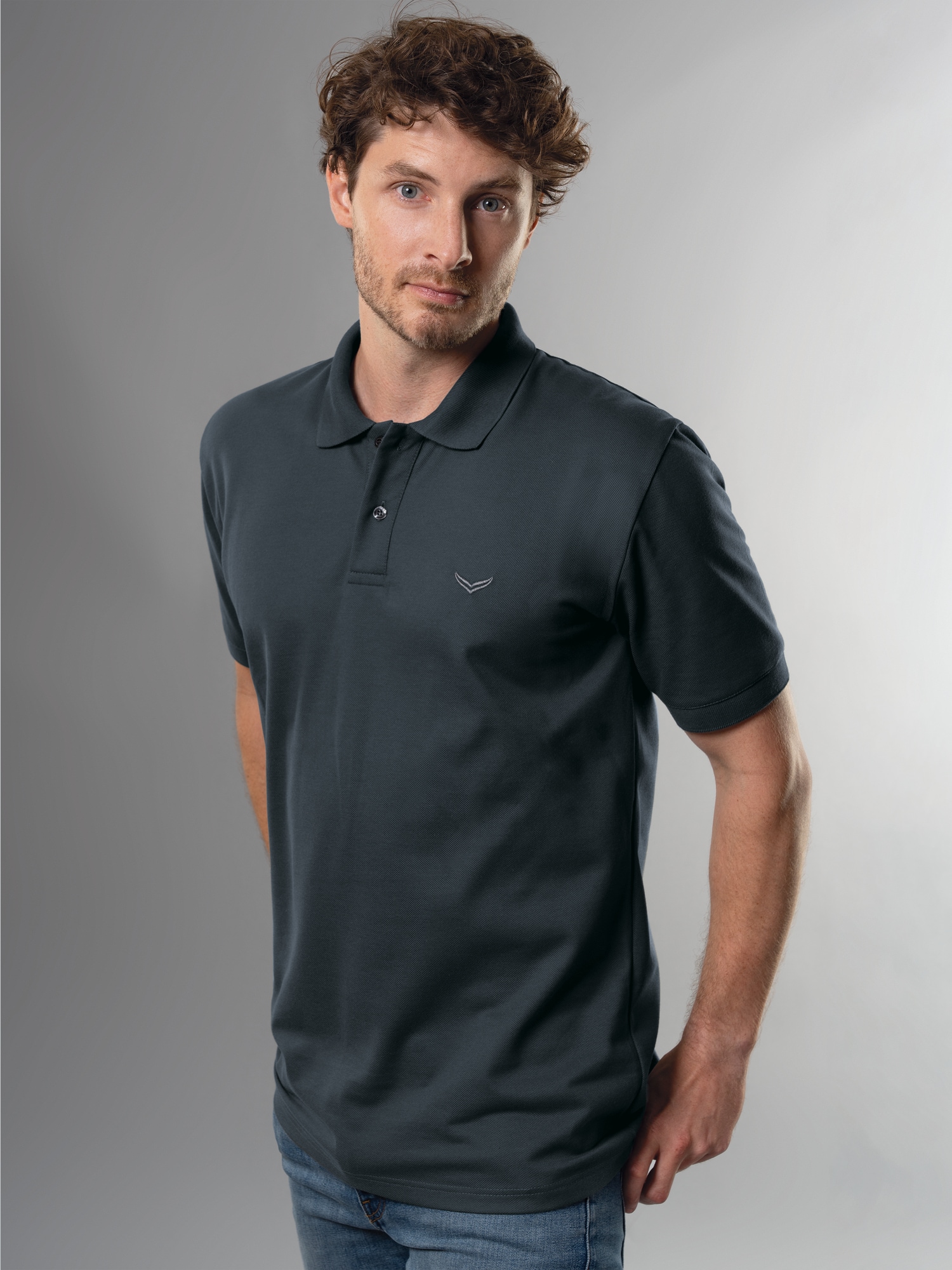 Polo-Shirt 100% Biobaumwolle Anthrazit
