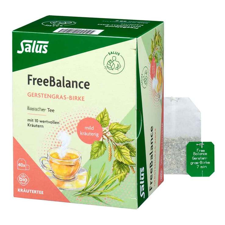 Freebalance Gerstengras-Birke Tee Bio Salus Fbeutel , 40 St