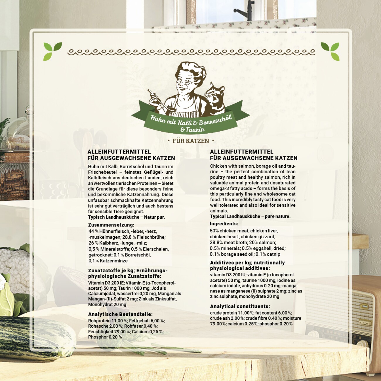 Betty's Landhausküche Huhn mit Kalb & Borretschöl 6x200 g