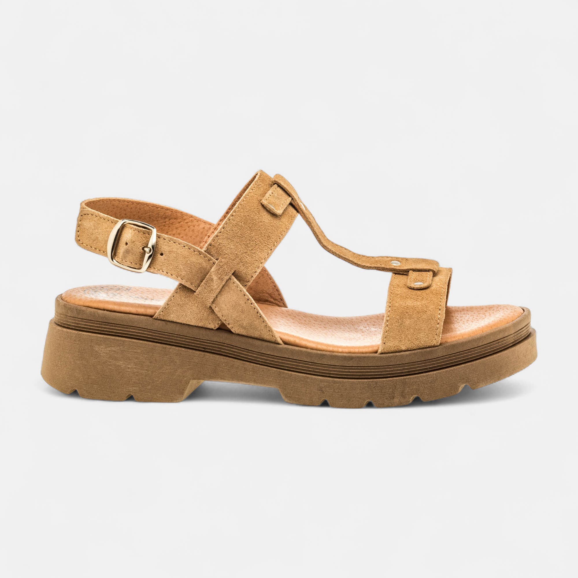 Sandales Femme en cuir beige