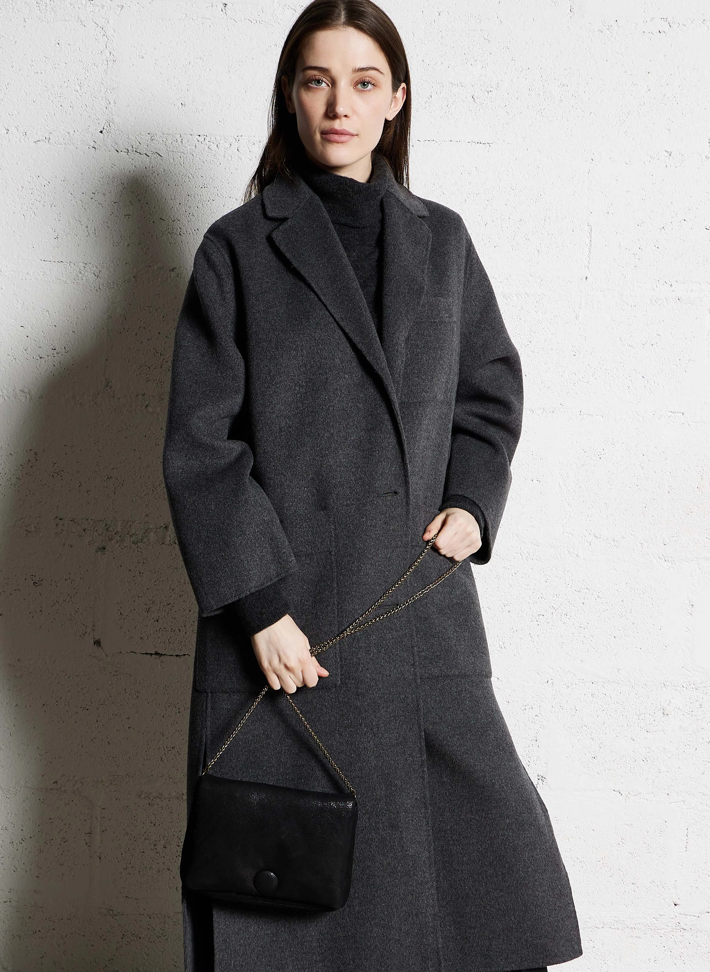 RILLO - Sac bandoulière en cuir velours | Noir