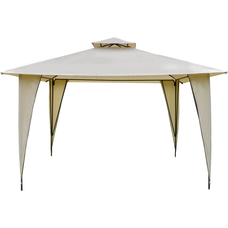 Outsunny Pavillon mit Doppeldach beige