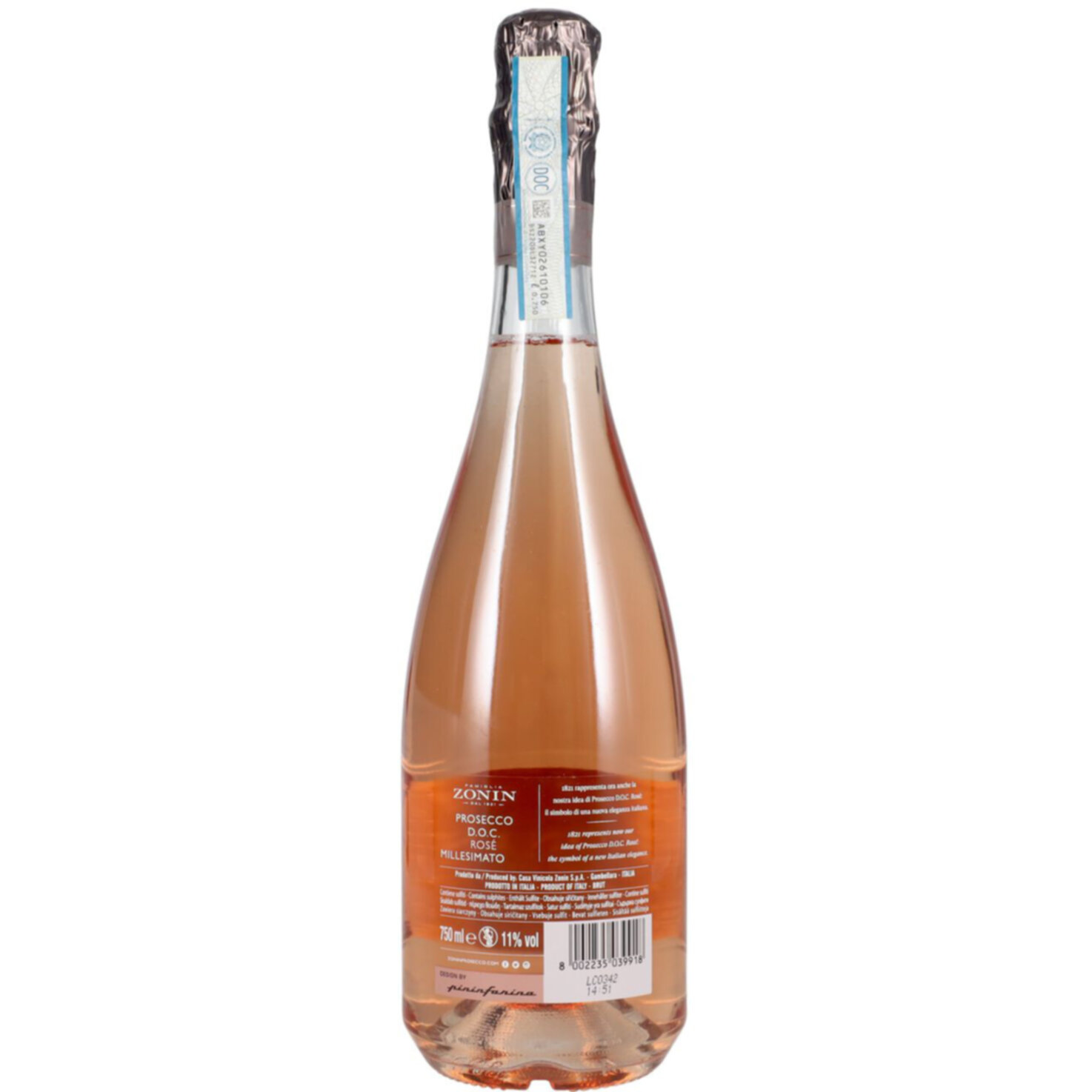 Prosecco DOC Rosé 1821 Brut Zonin Spa -75cl