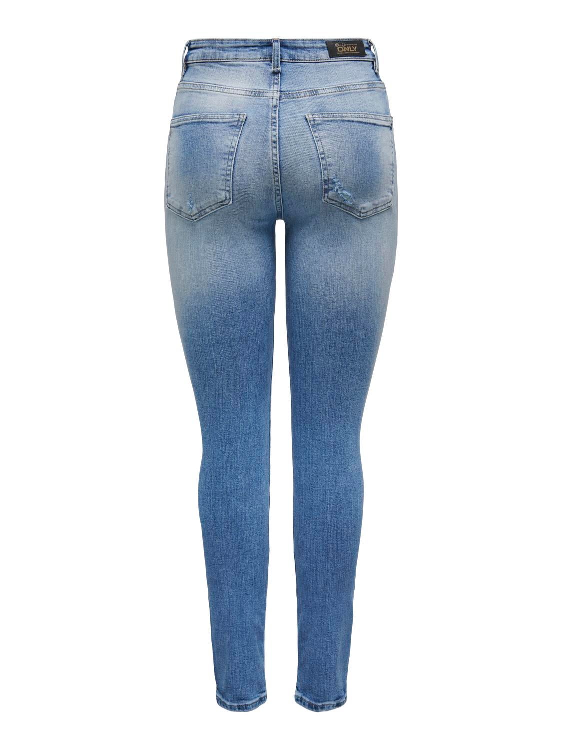 ONLFOREVER Hohe Taille Skinny Fit Jeans Light Medium Blue Denim