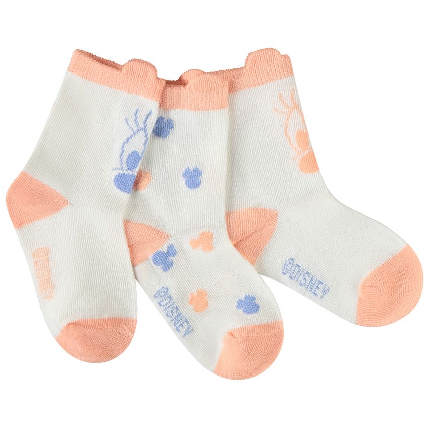 Lot de 3 paires de chaussettes Minnie Disney pour bébé fille - Ecru