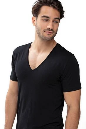 Mey Dry Cotton V-hals T-shirt Zwart 46038 kopen